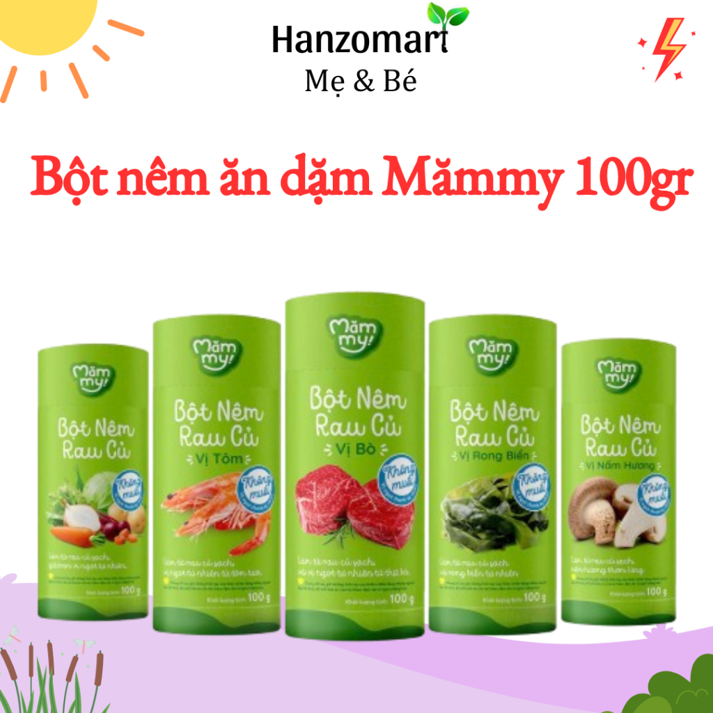 Bột Nêm Rau Củ ăn dặm Mămmy – Gia vị tự nhiên, không muối, không bột ngọt cho bé từ 1 tuổi, hũ 85g