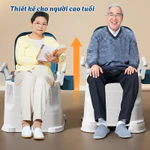 Bồn cầu di động có tay vịn Pulife cho người già, bà bầu, người bệnh, Bồn cầu trẻ em có đệm tựa lưng, chống mùi — ảnh 5