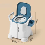 Bồn cầu di động có tay vịn Pulife cho người già, bà bầu, người bệnh, Bồn cầu trẻ em có đệm tựa lưng, chống mùi — ảnh 8