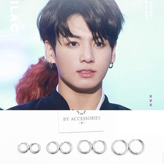 Khuyên tai titan unisex nam nữ kiểu tròn tròn độ dày 2.5mm nhiều size ko gỉ