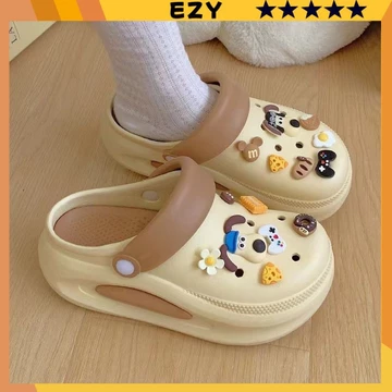 Giày Lỗ Nữ Mới Đế Dày Wallace and Gromit Tăng Mùa Hè Ngoài Trời Mặc dép cross đế cao dép nữ dép Dép