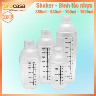 Bình Lắc Shaker Nhựa 350ML - 530ML - 700ML - 1000 ML (Đã bao gồm nắp) - Bình pha chế cocktail