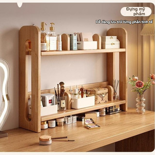Kệ đựng gia vị kệ đa năng Kệ Gia Vị 2 Tầng Gỗ nguyên khối kiệm không gian dễ lau chùi lắp ghép