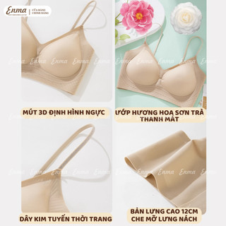 Áo Lót  Không Gọng Tàng Hình, Hương Hoa Sơn Trà - Siêu Mỏng, thoáng khi, kháng khuẩn,lưng liền BRA11