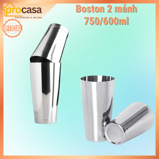Boston - Shaker 2 mảnh - bình lắc inox 750/600ml - chuyên dụng cho pha chế - barista - bartender