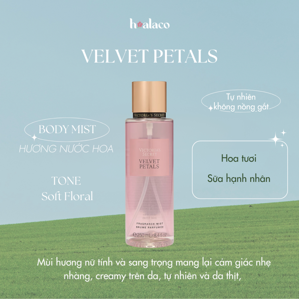 BODY MIST VELVET PETALS Xịt thơm toàn thân Victoria's Secret