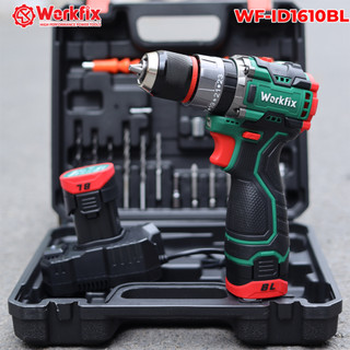 Máy khoan pin cầm tay Workfix WF-ID1610BL, Khoan sắt, Khoan gỗ, Bắt vít - Động Cơ Không Chổi Than