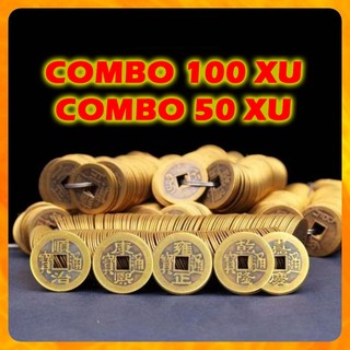 Đồng Xu Ngũ Đế Phong Thuỷ Combo Túi 100 Xu Cổ Âm Dương