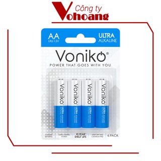Pin Alkaline AA Thương Hiệu Mỹ Voniko chất lượng cao, bền bỉ, hiệu năng vượt trội