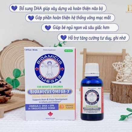 Bộ Ba Bioamicus - Men 10 Chủng, Vitamin D3K2, Biomicus Omega 3 DHA Hỗ Trợ Toàn Diện Cho Bé Chính Hãng Canada.