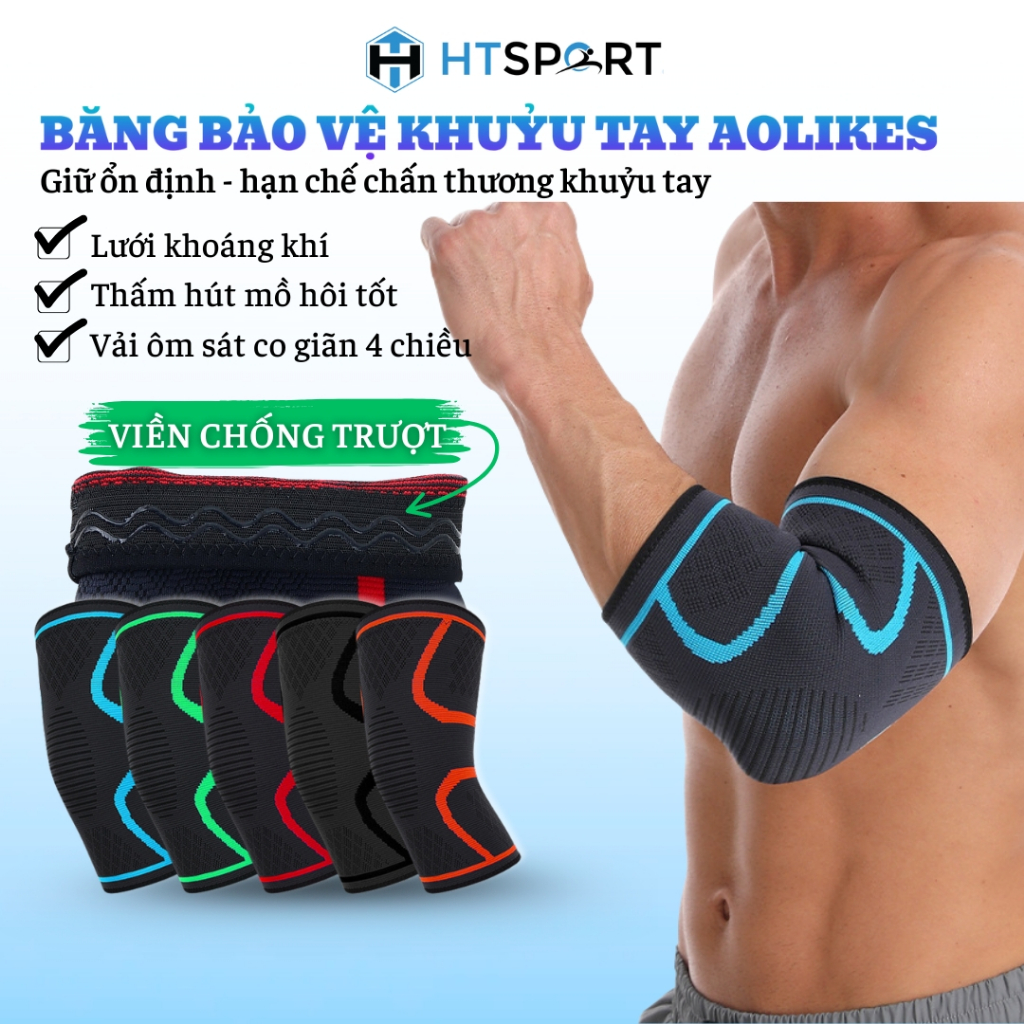 Băng Bảo Vệ Khuỷu Tay Aolikes A-7547, Đai Bó Cùi Chỏ Tập Gym Thể Thao Đá Bóng Cầu Lông Bóng Chuyền