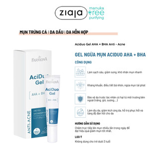 Gel Ngừa Mụn Farmona AciDuo AHA + BHA Anti - Acne Điều Tiết Bã Nhờn, Giảm Mụn 15ml