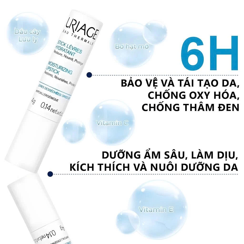 Son Dưỡng Môi Uriage Stick Lèvres Hydratant 4g – Dưỡng Ẩm, Làm Mềm Môi, Ngừa Nứt Nẻ