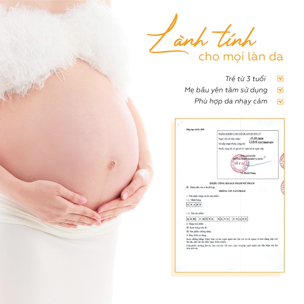 Enade Kem Chống Nắng Vật Lý Lai Hoá Học SPF50+,PA++++,Chiết Xuất Nghệ Trắng
