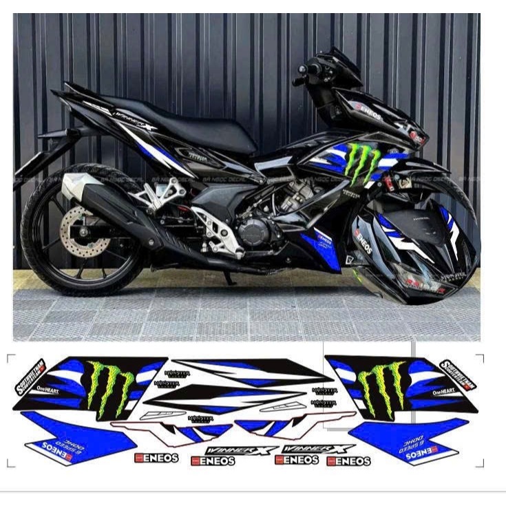 Tem rời winner x v2 mẫu monter cao cấp thích hợp nền đen chất liệu in 3 lớp chống nước