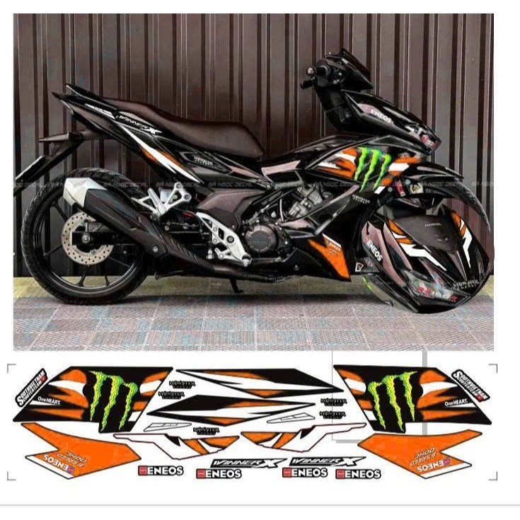 Tem rời winner x v2 mẫu monter cao cấp thích hợp nền đen chất liệu in 3 lớp chống nước