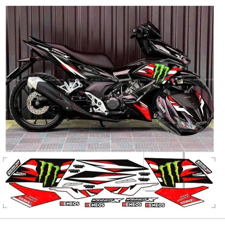 Tem rời winner x v2 mẫu monter cao cấp thích hợp nền đen chất liệu in 3 lớp chống nước