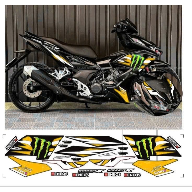 Tem rời winner x v2 mẫu monter cao cấp thích hợp nền đen chất liệu in 3 lớp chống nước