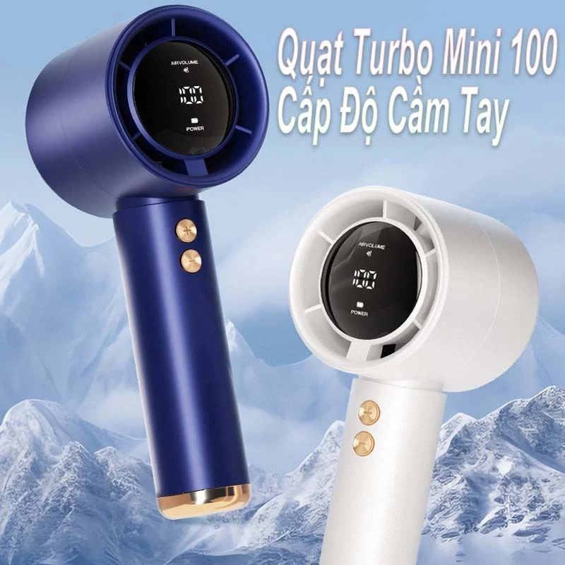 Quạt cầm tay mini sạc pin 5000mAh với màn hình LED
