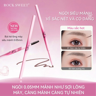 Rock Sweet RS Bút Kẻ Chân Mày 2 Đầu Tự Nhiên Chống Nước, Lên Màu Rõ, Không Trôi, Dễ Vẽ Cho Người Mới