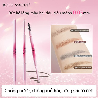 Rock Sweet RS Bút Kẻ Chân Mày 2 Đầu Tự Nhiên Chống Nước, Lên Màu Rõ, Không Trôi, Dễ Vẽ Cho Người Mới