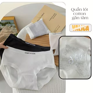 Quần lót nữ cotton gân tăm mỏng nhẹ - Quần lót cạp vừa, viền chữ cá tính, đáy may 2 lớp VALICA LY08