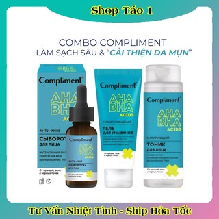 [MÀU XANH MỚI] Serum Compliment AHA BHA Anti-Acne giảm mụn, mờ thâm, làm sáng da 27ml của Nga