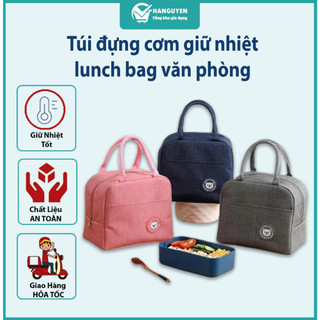 Túi đựng cơm giữ nhiệt lunch bag văn phòng cao cấp lớp cách nhiệt dày nóng lạnh tiện lợi #A237