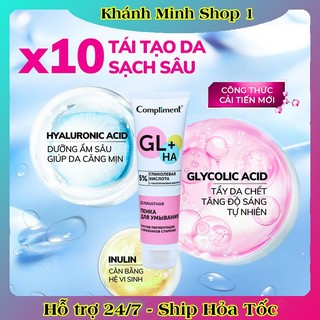 Sữa rửa mặt Compliment 5% Glycolic Acid làm sạch và dưỡng sáng da 150ml của Nga