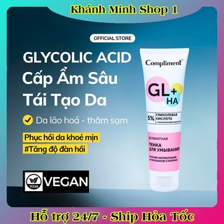Sữa rửa mặt Compliment 5% Glycolic Acid làm sạch và dưỡng sáng da 150ml của Nga