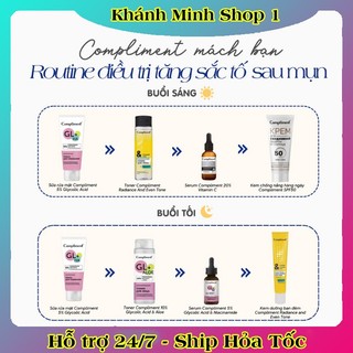 Sữa rửa mặt Compliment 5% Glycolic Acid làm sạch và dưỡng sáng da 150ml của Nga