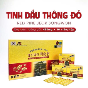 Tinh Dầu Thông Đỏ Chính Phủ Hàn Quốc Red Pine Jeok Songwon Hộp 180 Viên, Phòng các bệnh tiểu đường, huyết áp