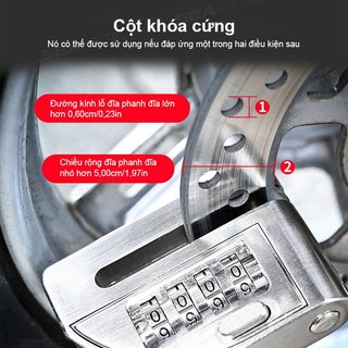 Khóa báo động xe máy SEAMETAL khoá phanh đĩa xe máy chống trộm chống cạy chống thấm nước và rỉ sét