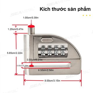 Khóa báo động xe máy SEAMETAL khoá phanh đĩa xe máy chống trộm chống cạy chống thấm nước và rỉ sét