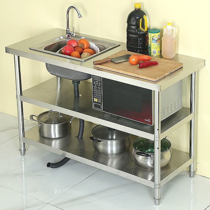 Kệ Để Bếp Inox 304 Bàn Làm Việc Kèm Chậu Rửa Kệ bếp kết hợp bồn rửa Lưu ...