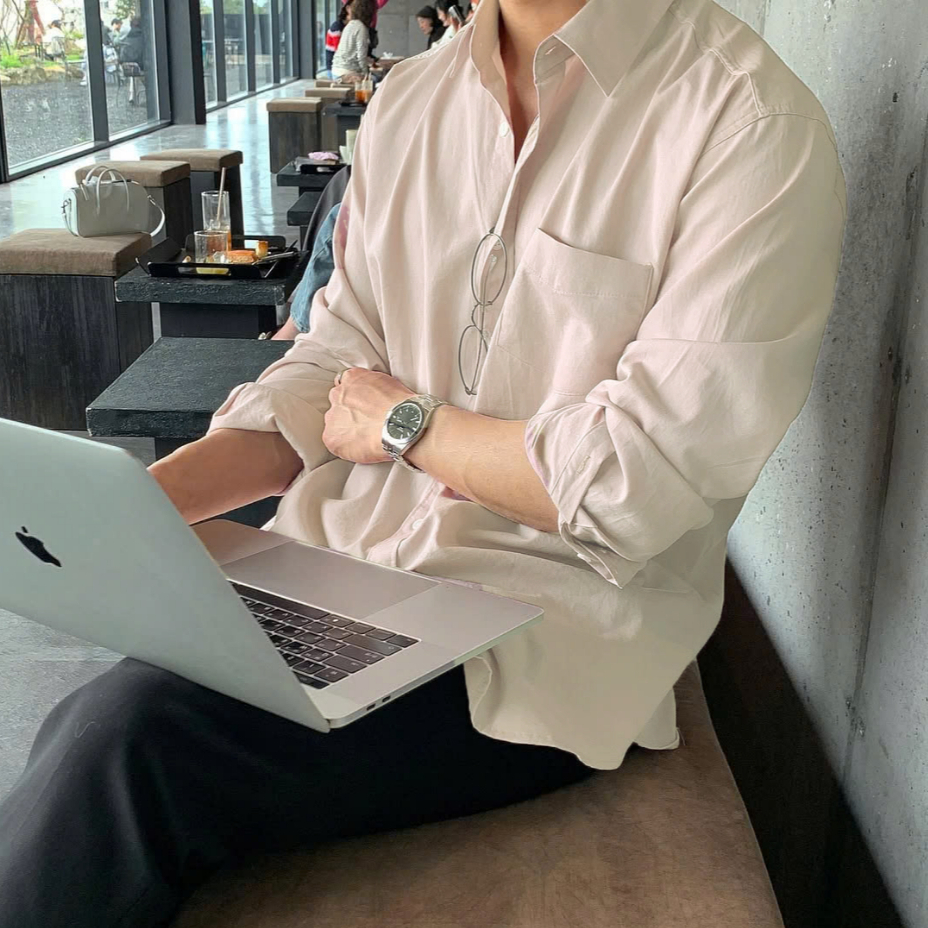Áo Sơ Mi Nam Kem Cao Cấp Linen Thoáng Mát Mùa Hè Mặc Đi Biển, Cafe Đẹp Halley A28