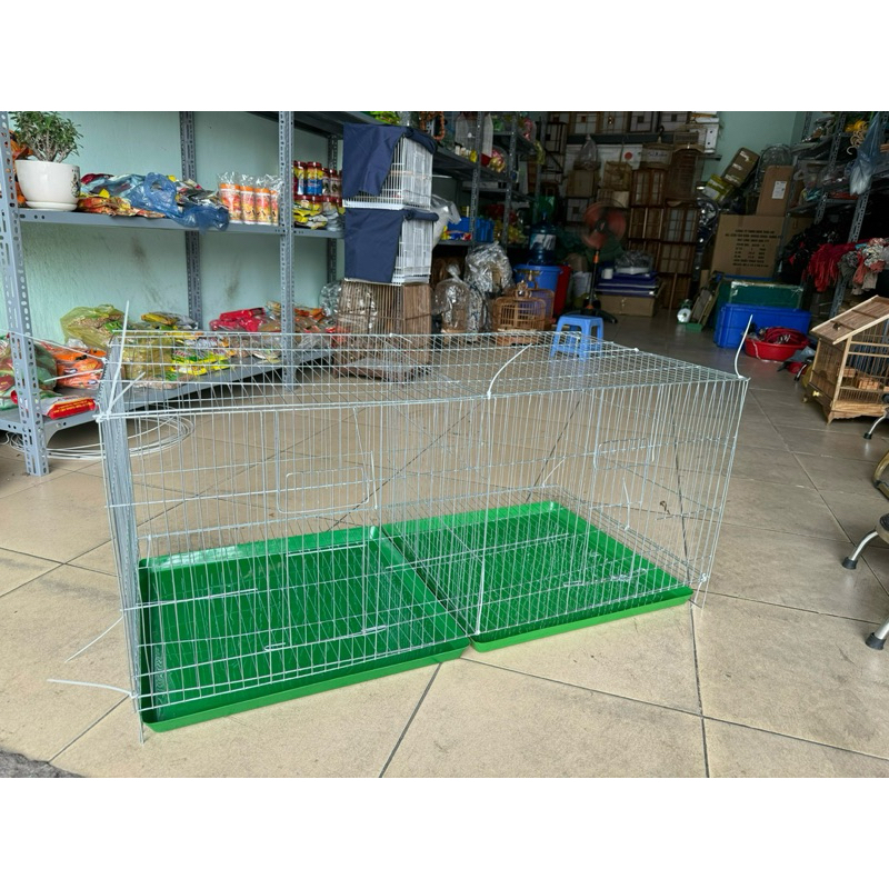 lồng úm gà con nu chim bồ câu sinh sảndài 100cm rộng 50 cao 50 cm có tấm ngăn đôi dễ  lắp ráp tặng kèm hai khay phân