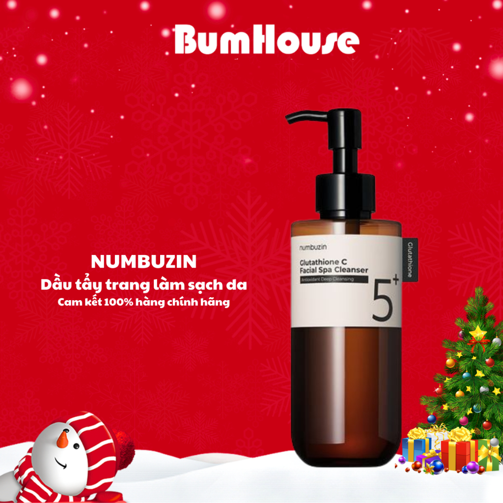 [DATE 3.2027] Dầu rửa mặt Numbuzin No.5 Glutathione C Facial Spa Cleanser giúp làm sạch mụn đầu đen, make up 200ml