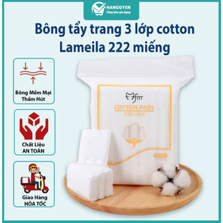 Bông tẩy trang 3 lớp cotton Lameila 222 miếng chính hãng mẫu mới #A72