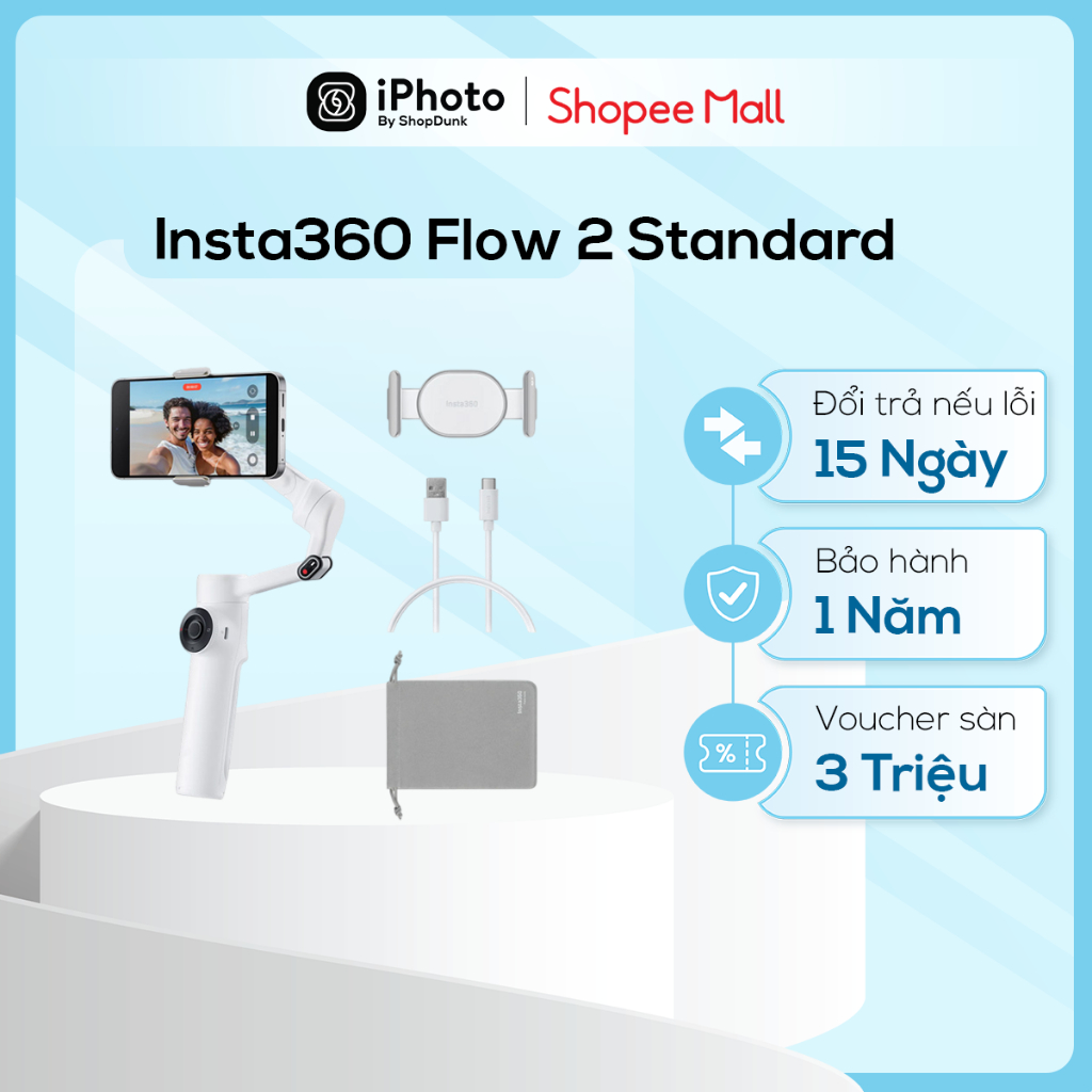 [LIVESTREAM]  Gimbal Chống Rung Điện Thoại Insta360 Flow 2 Standard Chính Hãng