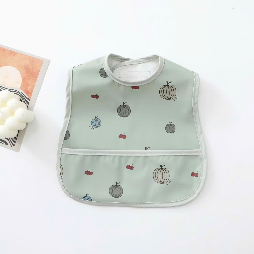 Yếm vải ăn dặm có máng Tootie dành cho bé 6 tháng ăn dặm, Yếm vải có máng hứng chống thấm Tootie cho bé ăn dặm