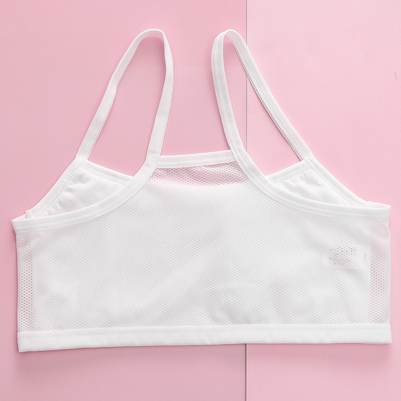SET 3 Áo lá học sinh cotton phối lưới thoáng khí - COMBO 3 Áo lót bé gái basic xinh xắn LANIXA A108