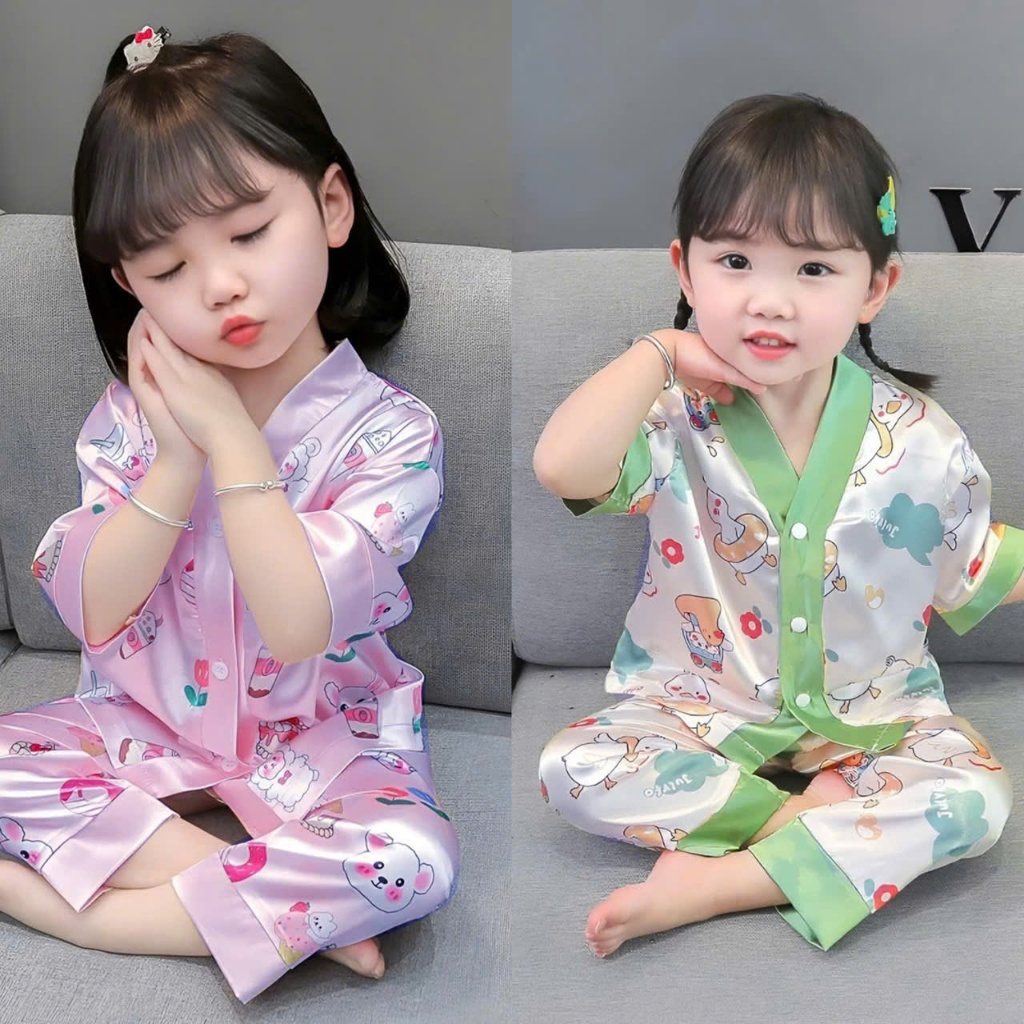 Bộ quần áo ngủ Pijama họa tiết đáng yêu dành cho bé size 9-35kg
