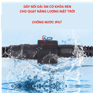 Ảnh 2 – Dây nối quạt năng lượng mặt trời quạt tích điện dài 5m SHOP NHẬT PHONG giắc tròn 5.5x11 sẵn khớp nối chống nước IP67