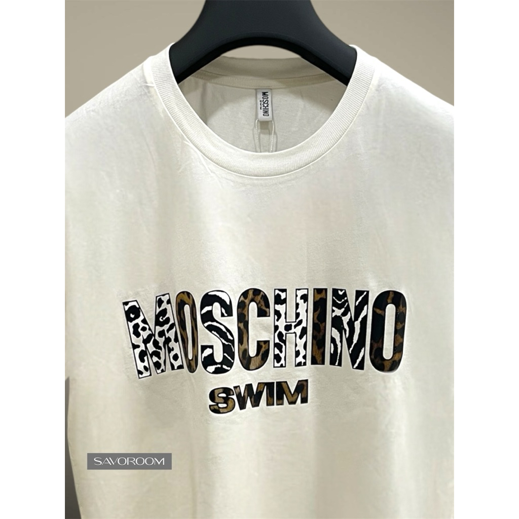 T-shirt Homme MOSCHINO SWIM Turquoise - Maille Coton/élasthanne, Neuf Avec étiquettes