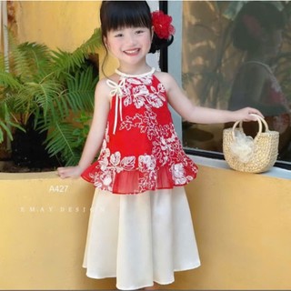 Set yếm cho bé gái trắng hoa hồng sz 10-30kg, set đồ cho bé gái áo yếm+ váy