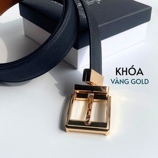 Thắt lưng mặt xoay XMEN - TH HANDMADE  Dây nịt da bò thật,3.4cm, 2 mặt da bò , khóa xoay chiều