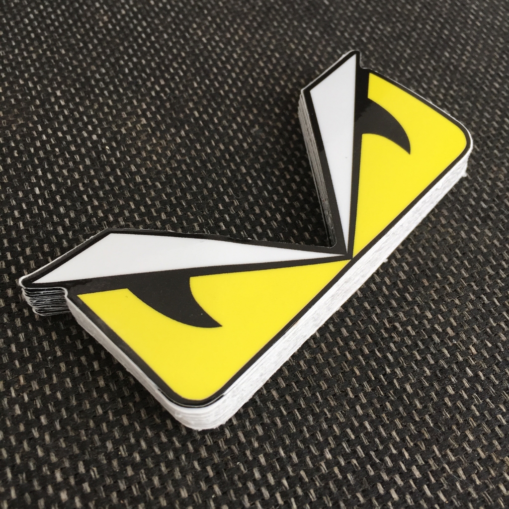 Logo đôi mắt fenfi[10x4cm] Hình dán decal siêu dính, chống nước, tem đua trang trí xe máy
