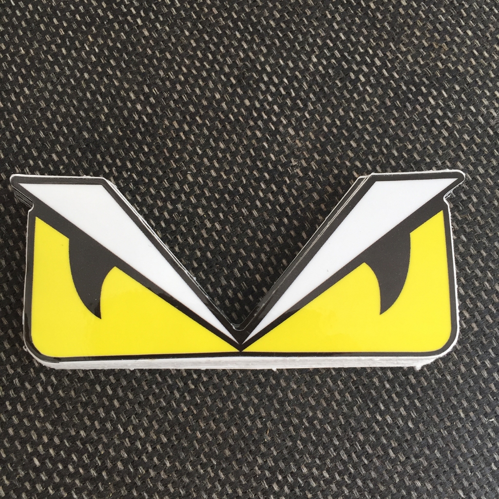 Logo đôi mắt fenfi[10x4cm] Hình dán decal siêu dính, chống nước, tem đua trang trí xe máy