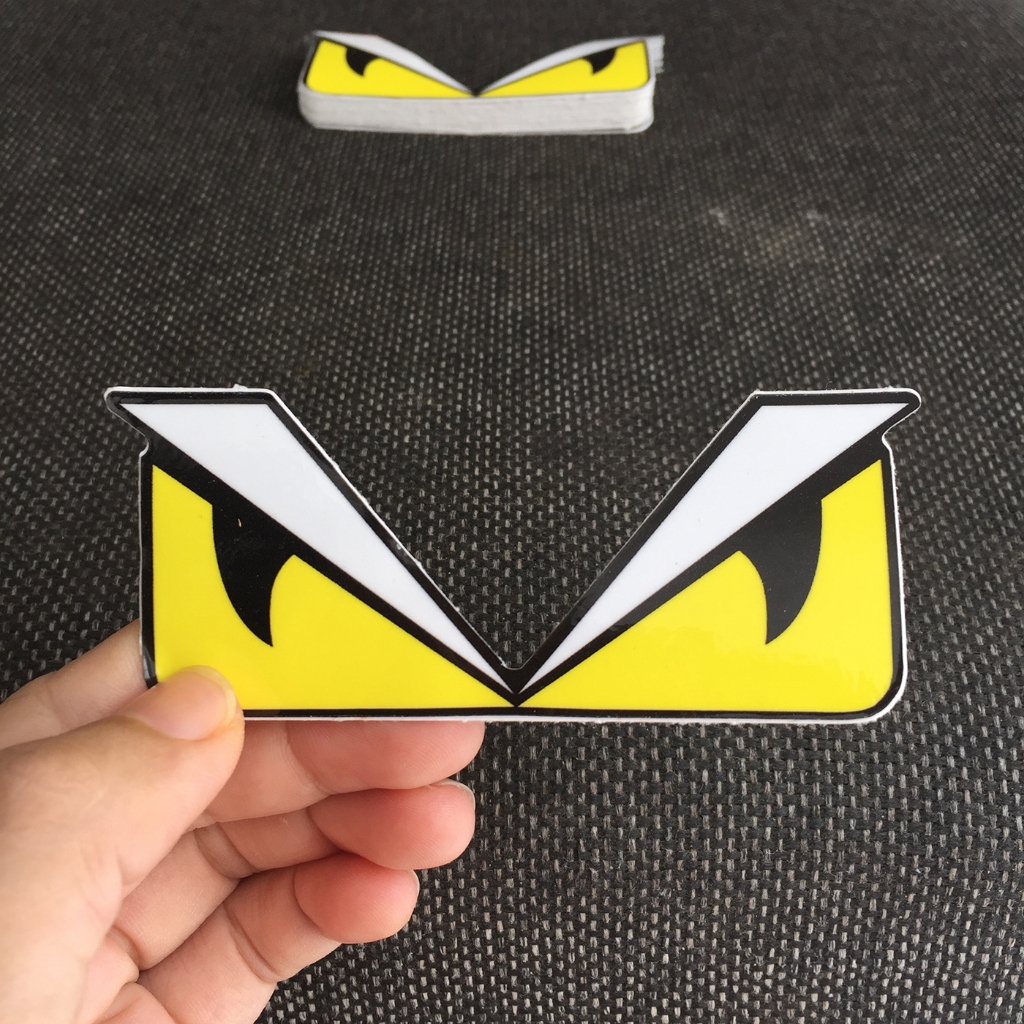 Logo đôi mắt fenfi[10x4cm] Hình dán decal siêu dính, chống nước, tem đua trang trí xe máy